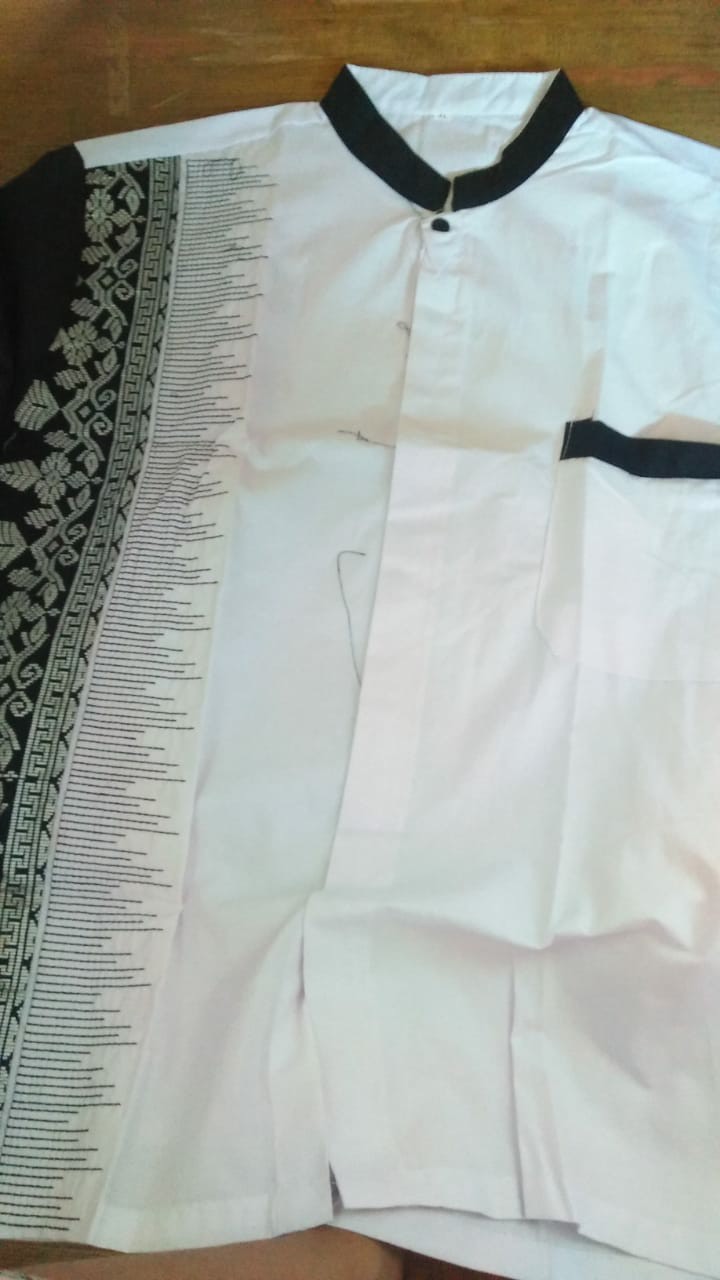 Kemeja Cowok Lengan Pendek Motif Kombinasi Bordir Azzahir Terbaru Bahan Katun