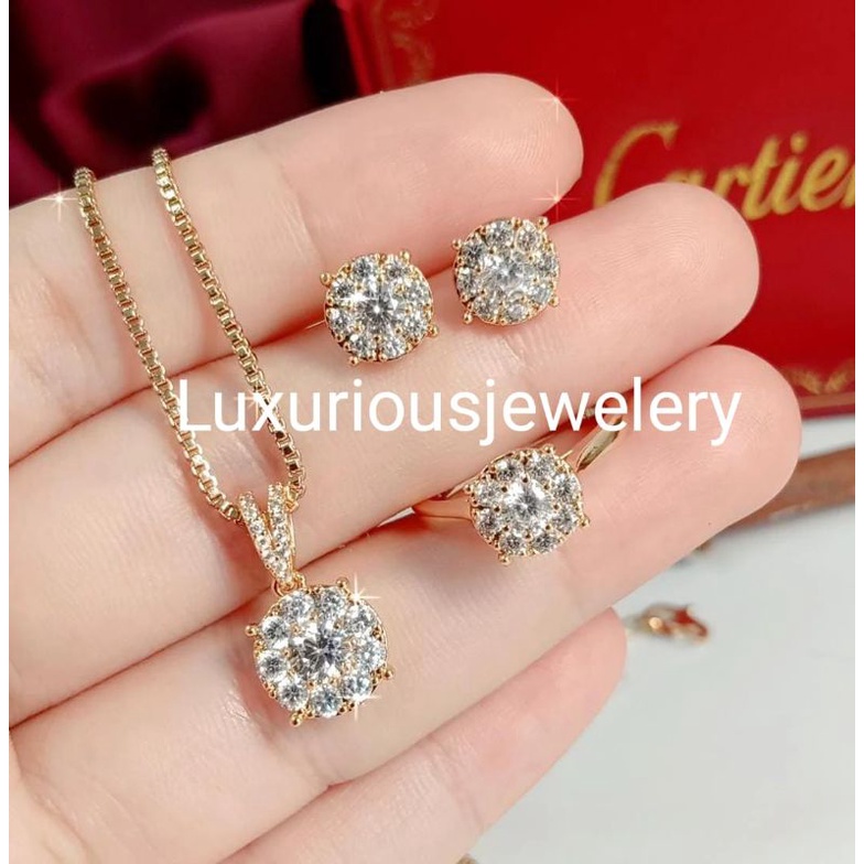 Luxuriousjewelery- Set perhiasan Replika Berlian Eropa