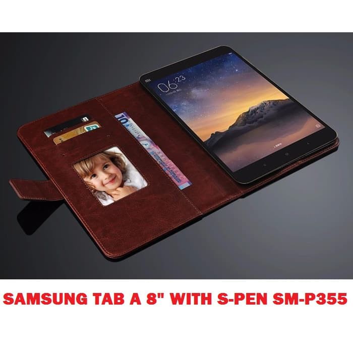 Samsung Galaxy Tab A 8 In 8.0 Inch SM-P355 S Pen Wallet Flip Book Cover