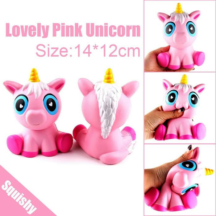 Squishy lovely unicorn pink tanduk mainan anak squishy unicorn Mainan Anak murah