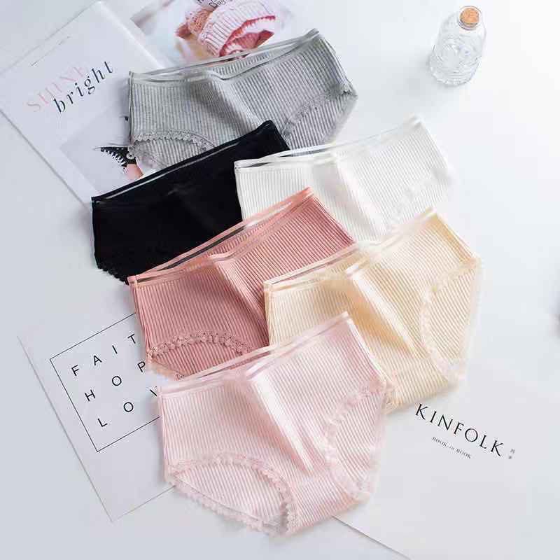 Celana Dalam Mulus Es Sutra Celana Briefs Elastis Seamless Mid Waist Bahan untuk Wanita