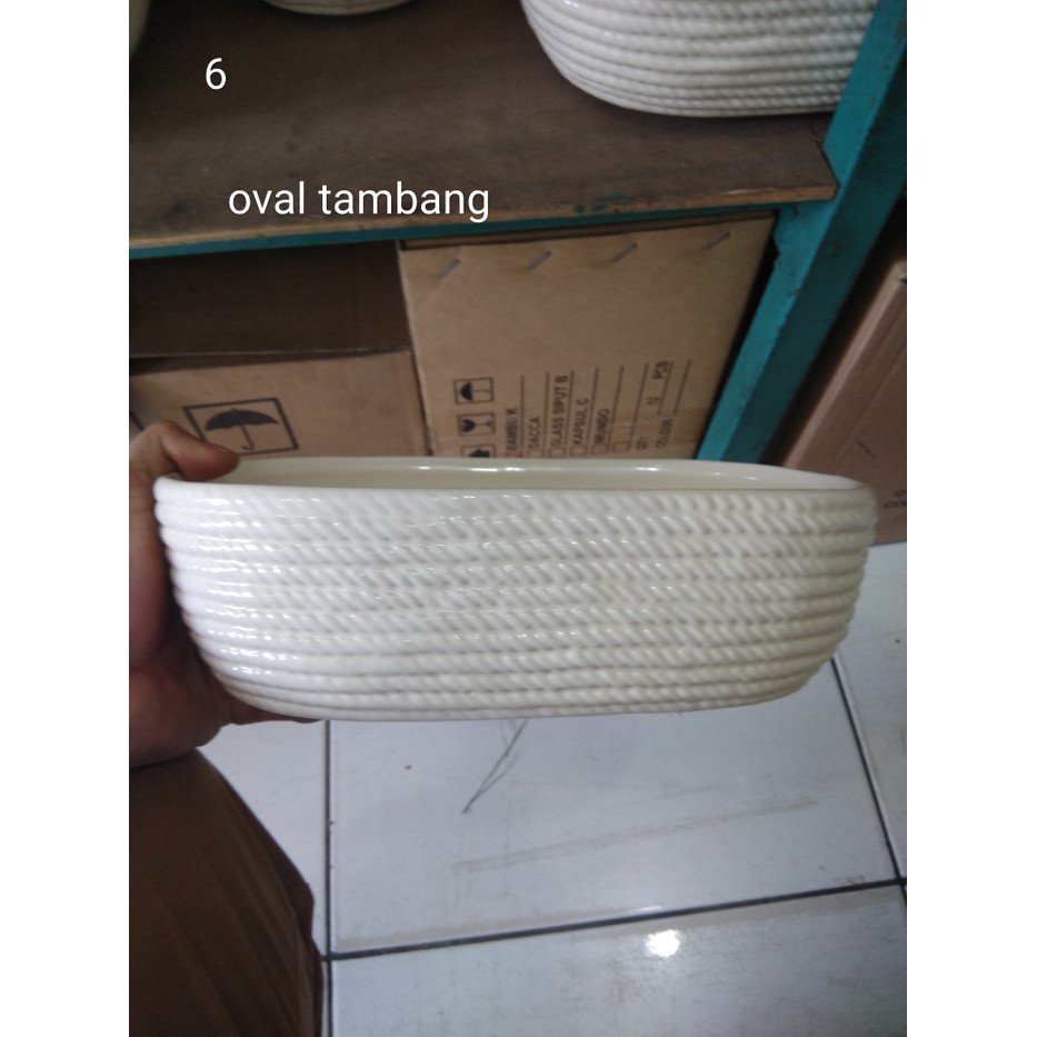 Vas Bunga Keramik Oval Tambang