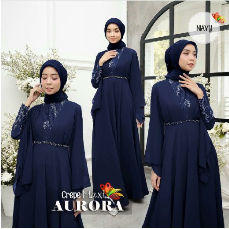 Baju Gamis Muslim Terbaru 2020 2021 Model Baju Pesta Wanita kekinian Bahan Velvet Kondangan remaja