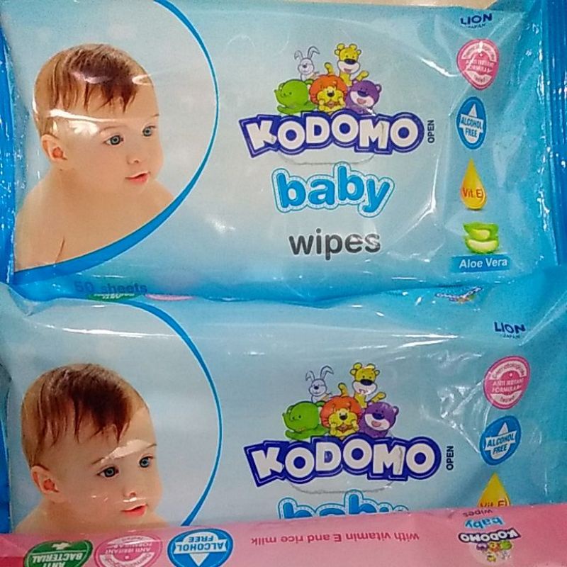 BARU PILIHAN Tisu Basah Kodomo Baby Wipes 50 sheets dan 10 sheets