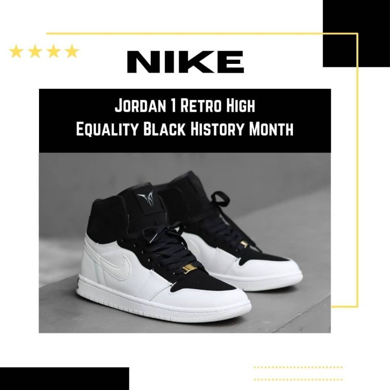 Sepatu Sneaker Nike Air Jordan 1 Retro High Equality Black History Month