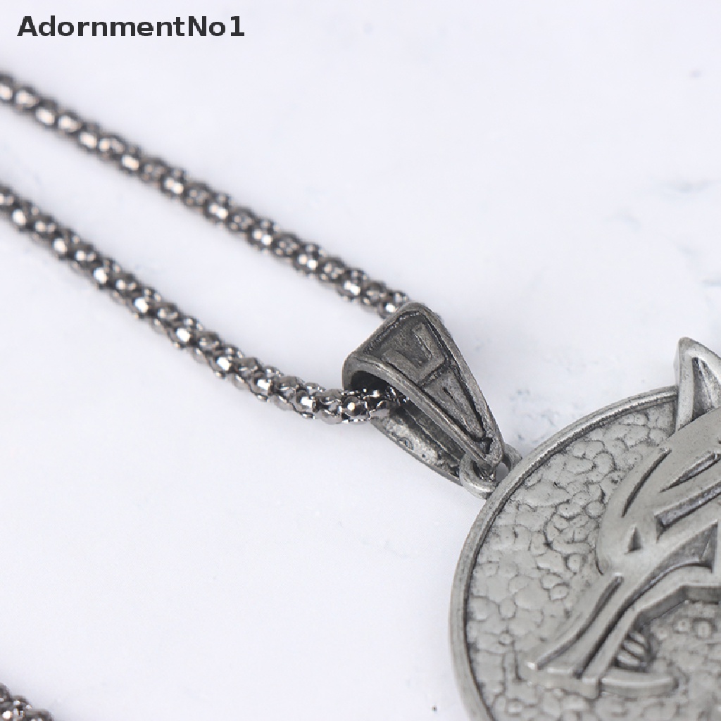 [AdornmentNo1] Top Quality Wizard Wolf Wild Hunt 3 Figure Game Wolf Necklace Men Necklace [new]