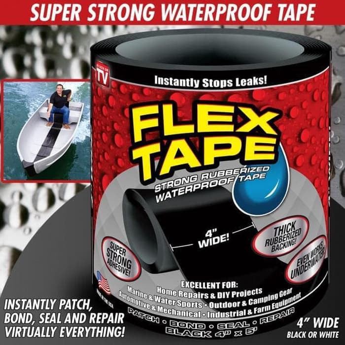 

Flex Tape 4 Inchi Super Adhesive Waterproof Tape - Hitam