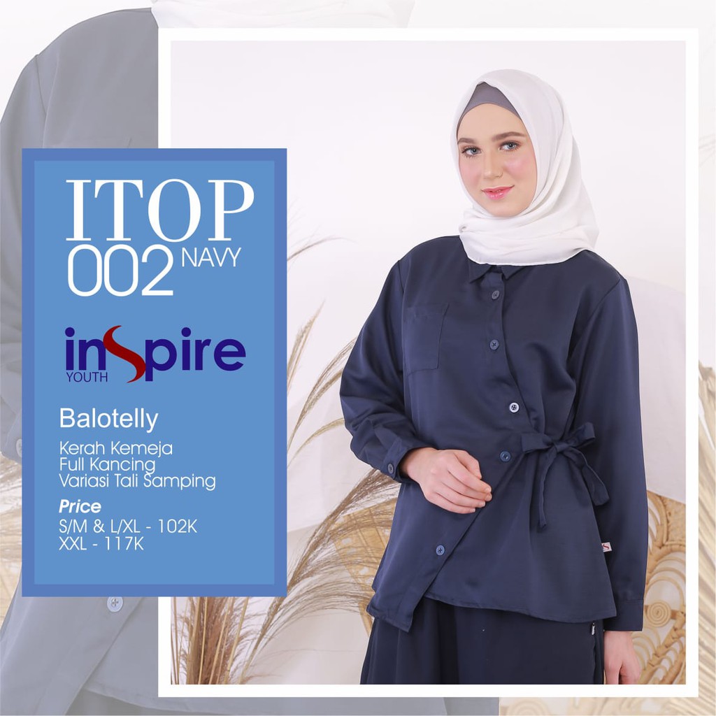 INSPIRE TOP ITOP 02 KATUN BALOTELLI FASHION MUSLIMAH BLOUSE REMAJA BAJU KULIAH ATASAN SMA SEKOLAH