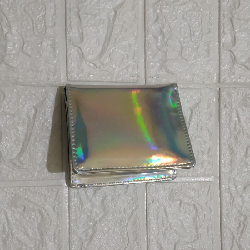 Dompet lipat Premium wanita terbaru HOLOGRAM POCKET dompet kartu holo metalik dompet card holder murah