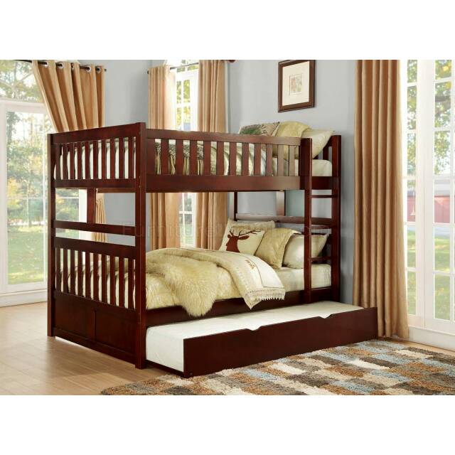 Tempat Tidur Anak Tingkat Kayu Jati 3 Kasur / Ranjang Susun Minimalis / Dipan Tingkat Jepara