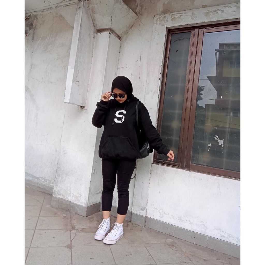 Parisdivarious Sweater Hoodie Jemper Intial Custom Bahan Fleece Size S - XXL (Pria &amp; Wanita)