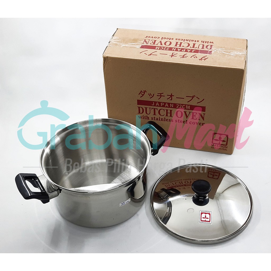 PANCI MASPION DUTCH OVEN JAPAN 22 CM TUTUP STAINLESS