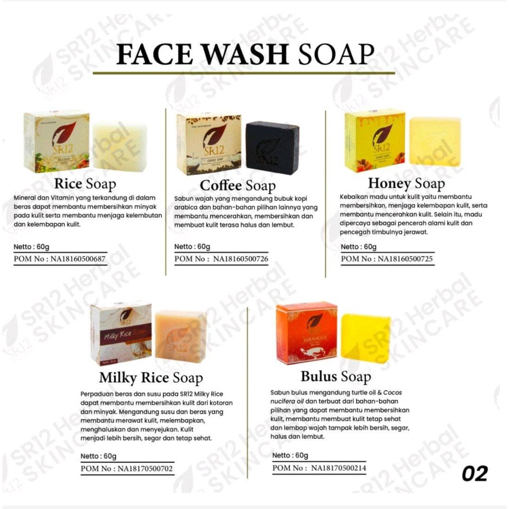 SABUN MUKA SR12 FACIAL WASH BULUS COFFEE GREEN TEA MADU Wajah Berminyak Berjerawat Kering BPOM BLILA