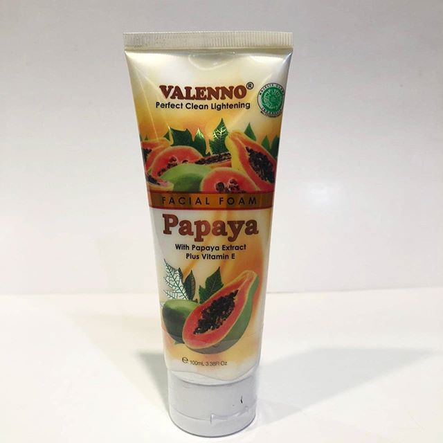 Valenno Facial Foam Perfect Clean Lightening 40ml With Papaya Extract Mengurangi Minyak Di Wajah Original