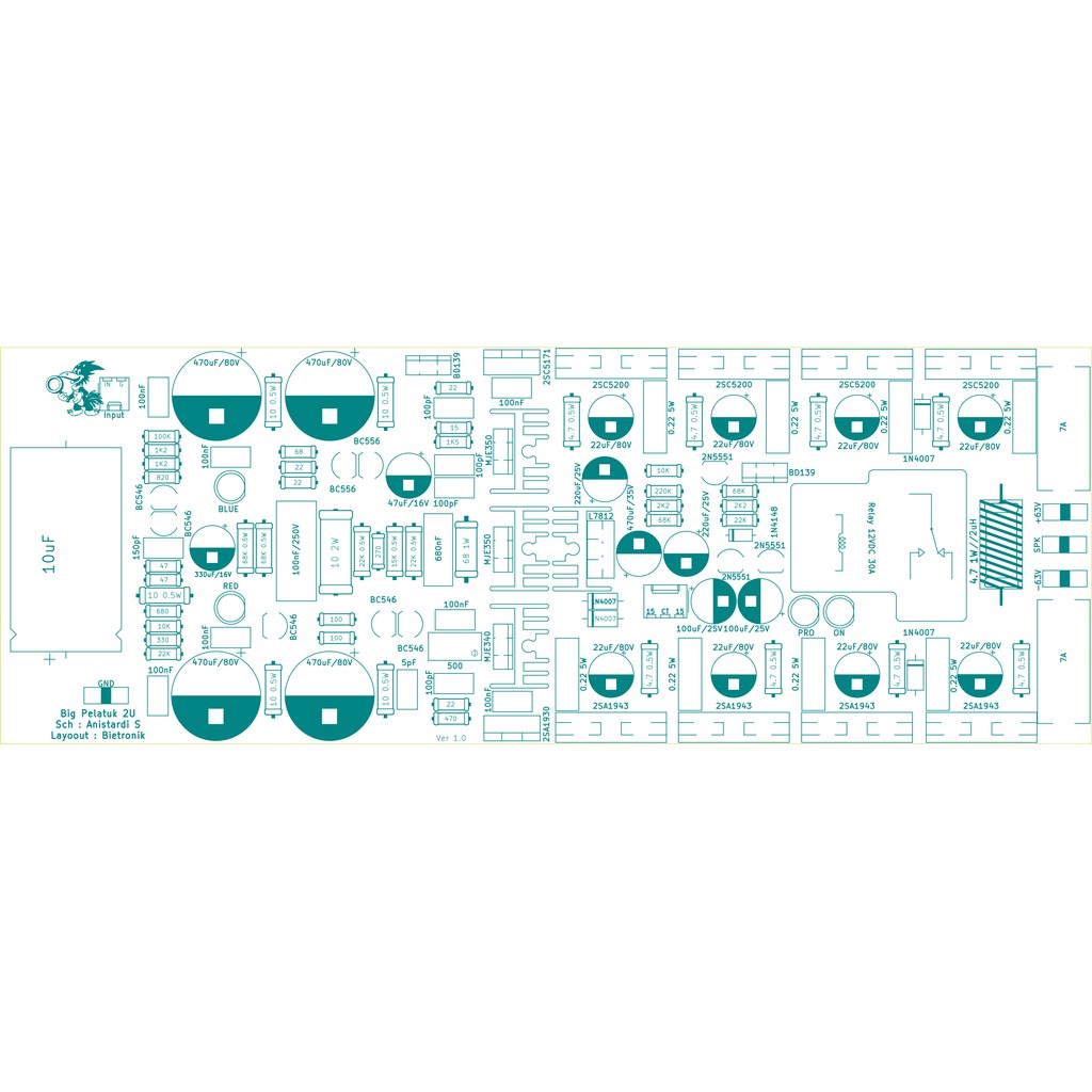 PCB Big Pelatuk 2U Dengan Final Dauble Layer