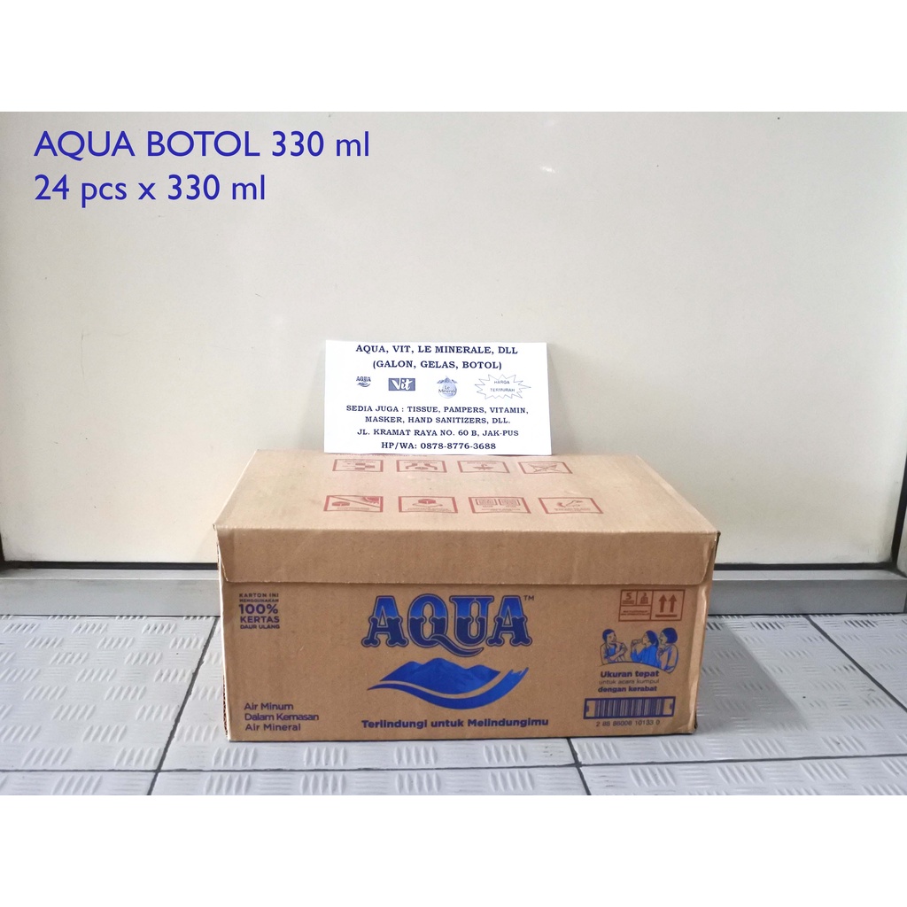 

Aqua Air Mineral 330 ml 1 Dus Isi 24 pcs