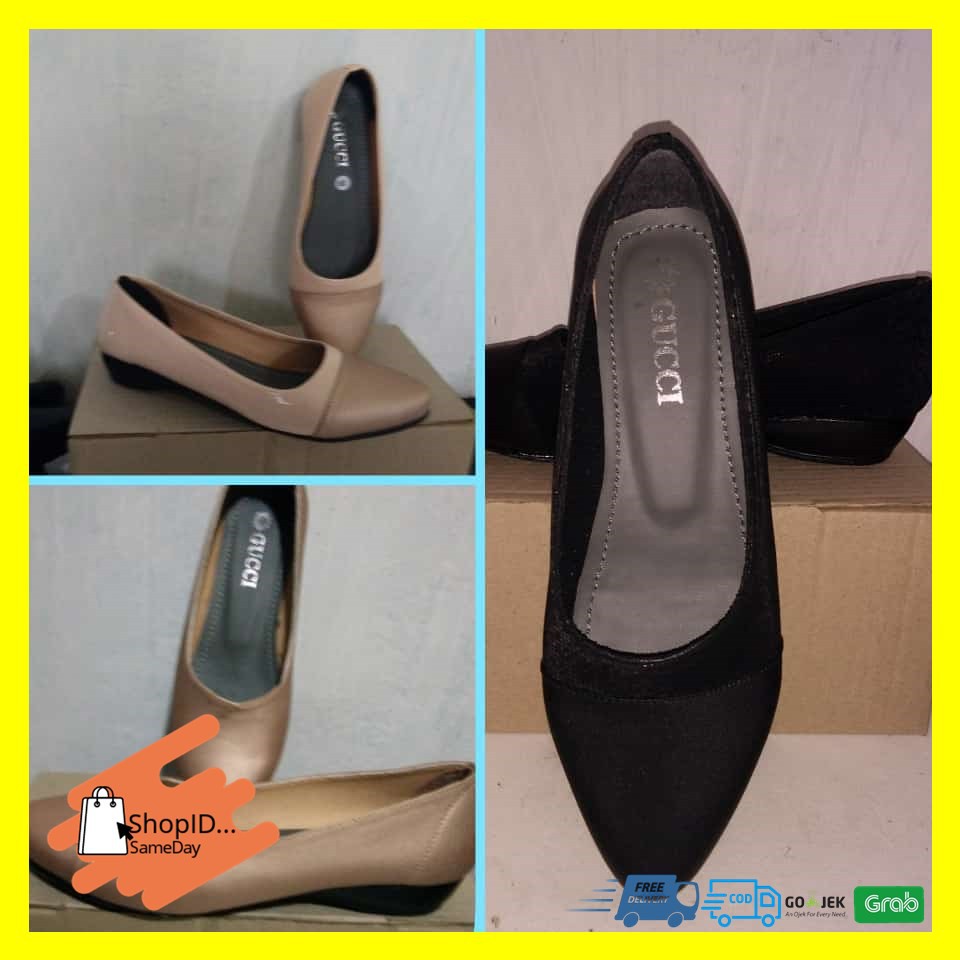 SEPATU PANTOFEL GURU WANITA PANTOFEL CEWEK SEPATU PASKIB - FLAT HITAM
