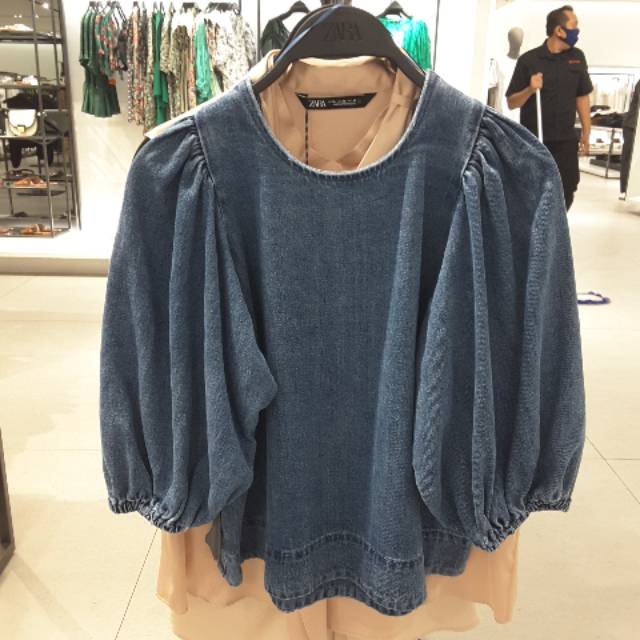 ZARA DENIM JEANS ORIGINAL ASLI 100% SALE 80% Jaket Sweater Blouse Wanita Branded Import Knit Rajut