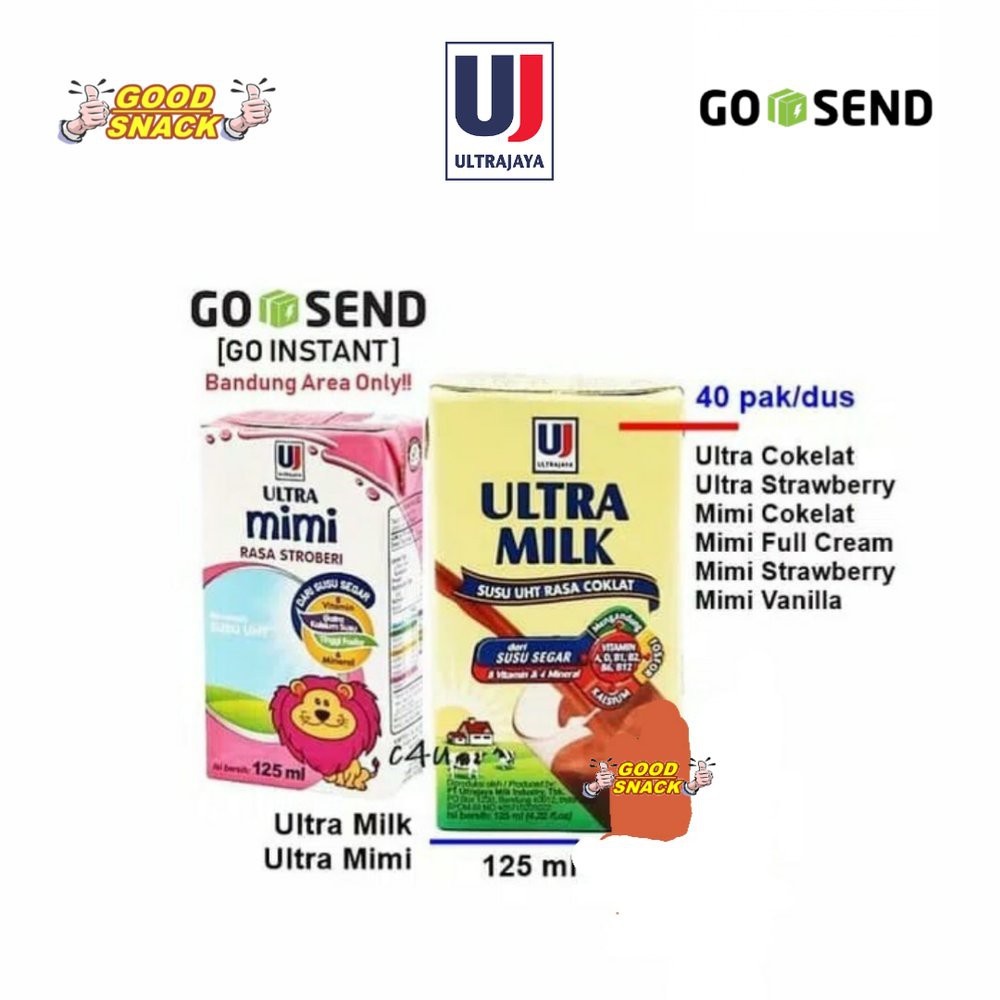 

Ultra Jaya - Ultra dan Mimi UHT 125ml - 40pack GOSEND BDG ONLY Best Quality