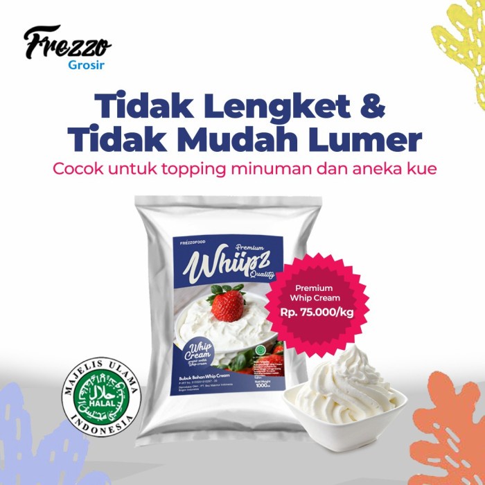 

Bubuk topping whip cream minuman boba rasa premium murah 1 Kg