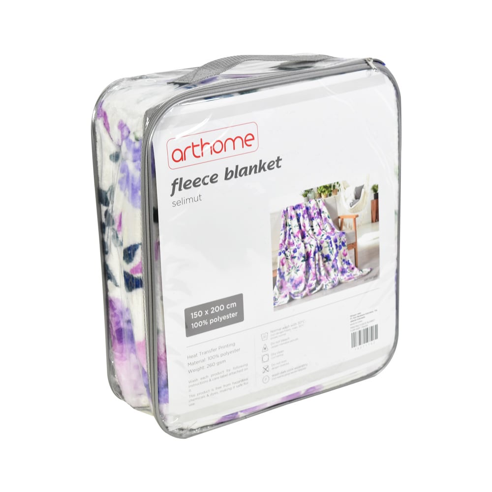 Selimut Fleece Flower 150x200 Cm Arthome