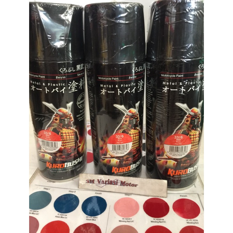 Pilok Samurai Red 6 400ml - Pilox Samurai Paint Merah Cat semprot