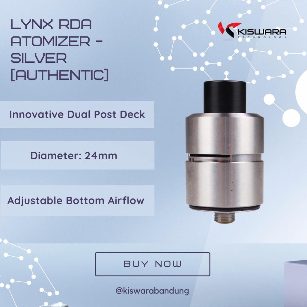 LYNX RDA Atomizer - SILVER [Authentic] KiswaraBandung