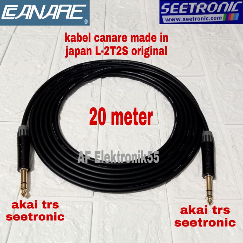Kabel Canare Jack Akai Stereo To Akai Stereo Black 20 Meter Original