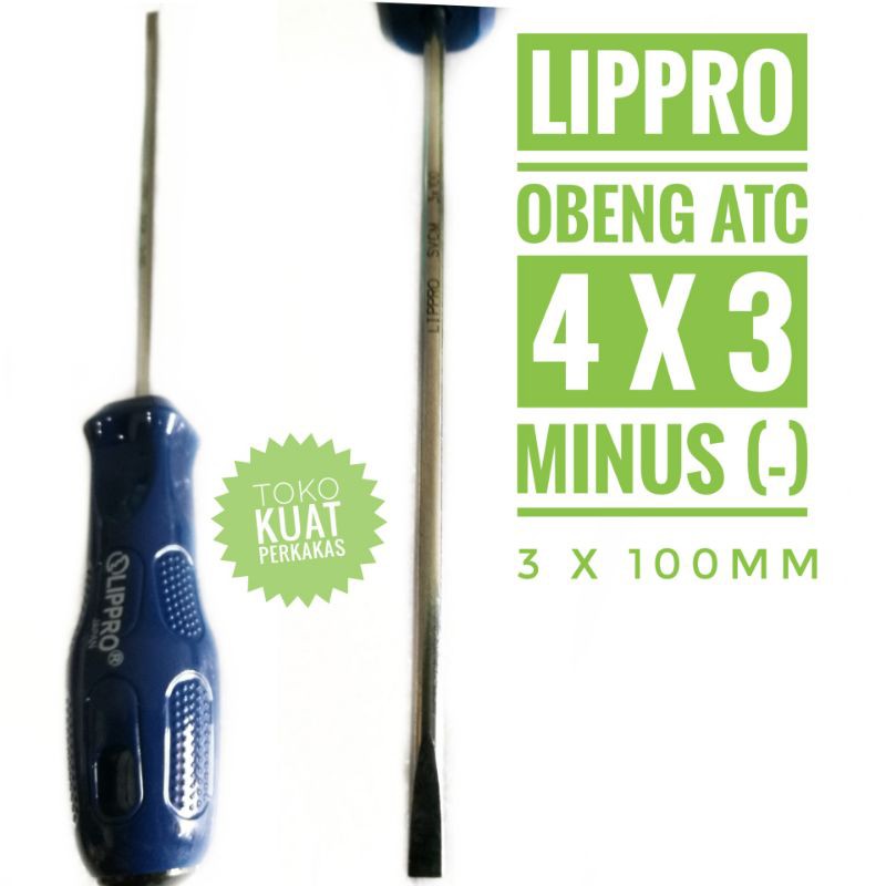 lippro obeng atc 4 x 3 minus (-)