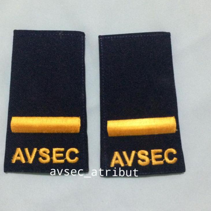 Terbaru.. BAR I KUNING BORDIR/PANGKAT AVSEC/ATRIBUT AVSEC