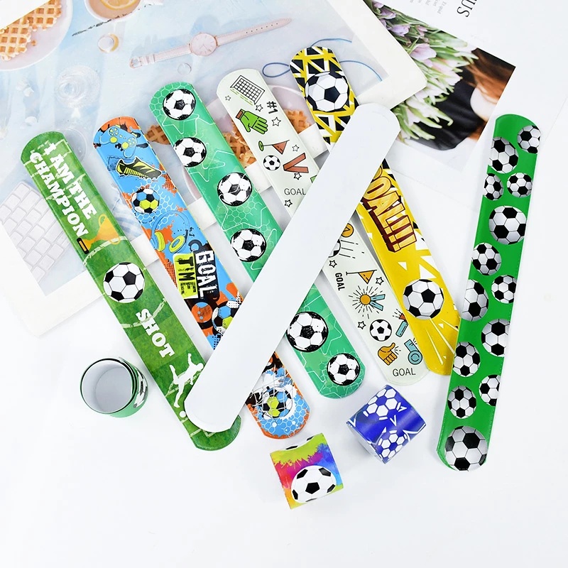 5 Pcs Gelang Slap Desain Bola Sepak Untuk Anak Laki-Laki