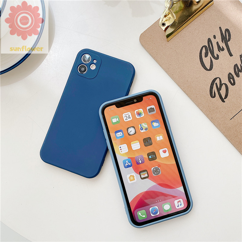 Newest Fashion Solid Color Case iPhone 11 iPhone 8plus 7plus 8 7 6 6s Plus X XS SE Cube Straight Edges Silicon TPU Phone Cover