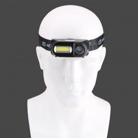 TaffLED Headlamp Flashlight Headlight LED 3 Modes COB - KX-1804 - Baterai 18650