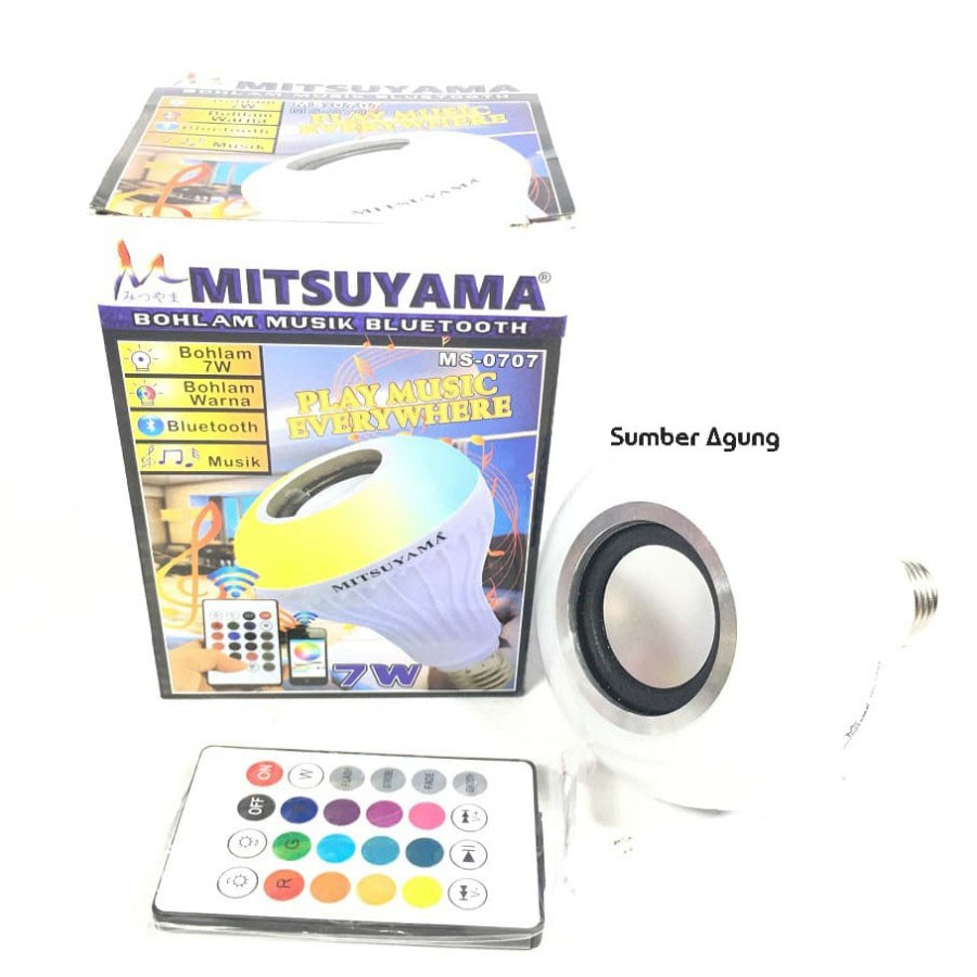 Bohlam Musik Bluetooth Mitsuyama MS0707 Speaker Lampu MP3