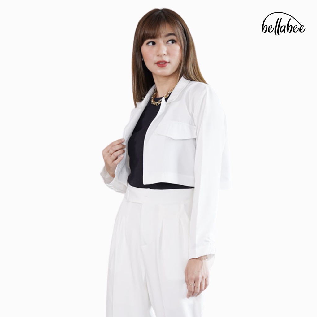 BELLABEE - Wanda Cropped Blazer - Baju Atasan Outerwear Outer Jas Formal Polos Model Crop Wanita Len