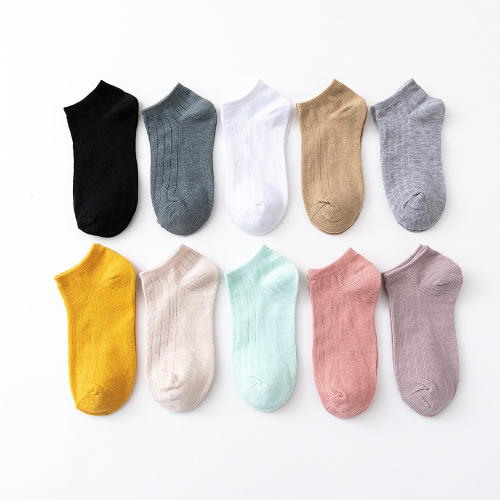 OVERFLOWS.ID Kaos Kaki Import Ala Korea Warna Pastel Unisex Ankle Sock Wanita Murah