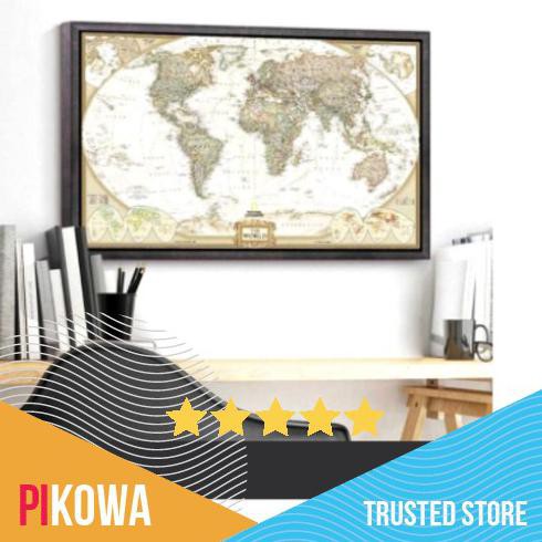 

Diskon Peta Dunia Detail Benua National Geo / Poster Dinding / Map World Indo - peta (kardus) Diskon