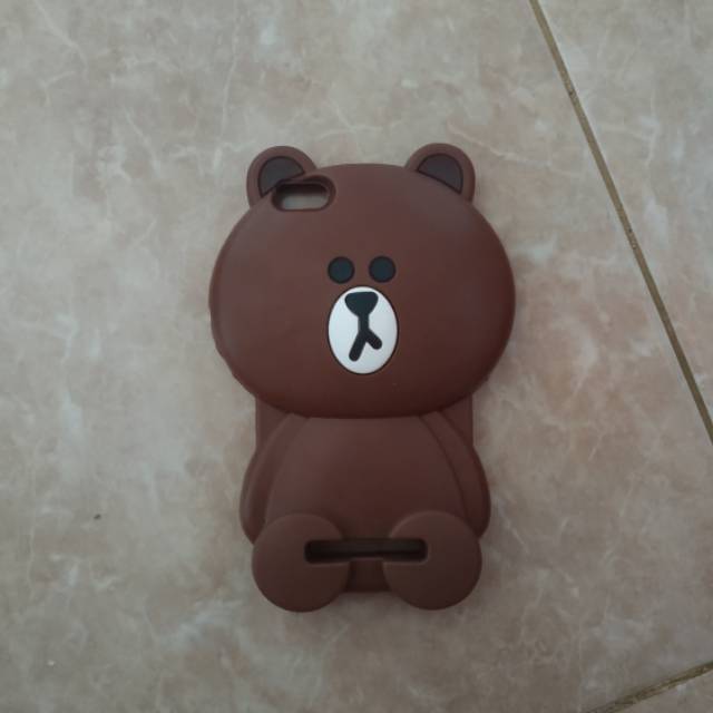 Casing pelindung hp handphone ponsel XIAOMI MI4I bear beruang karet silikon cokelat preloved second