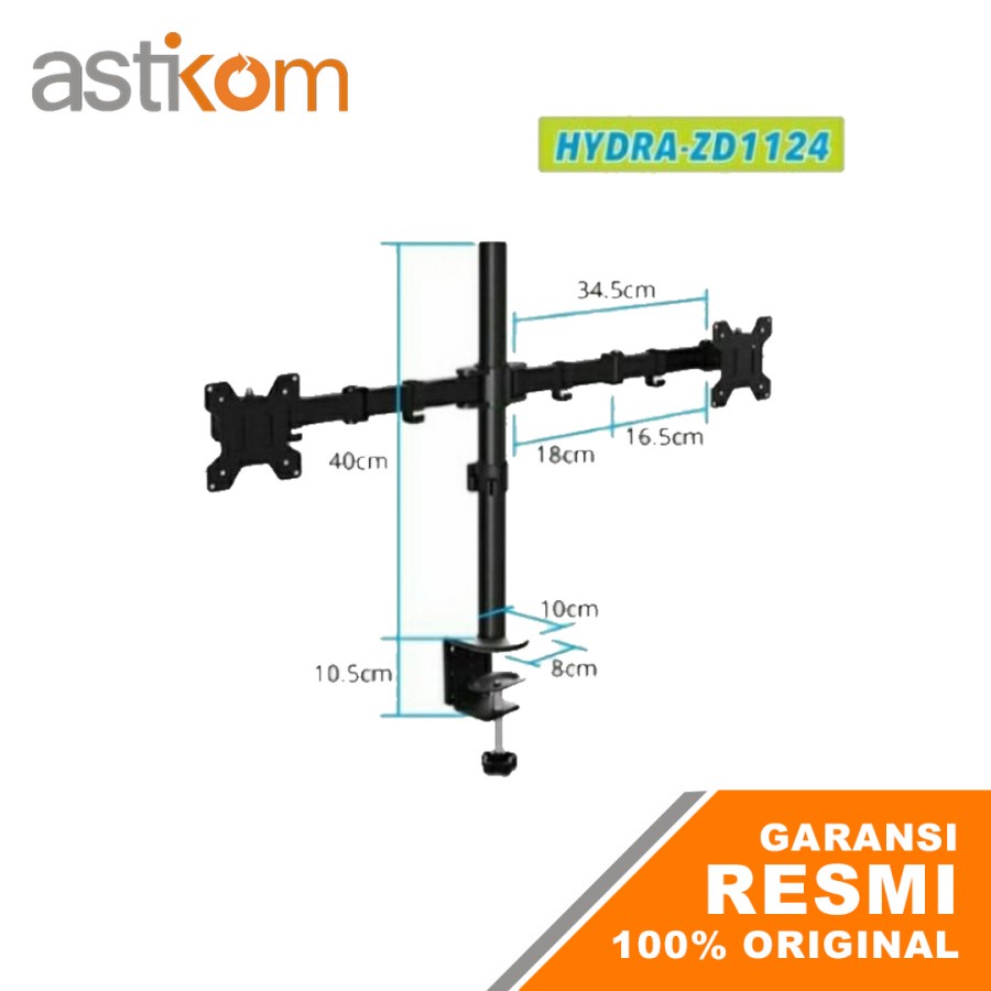 Bracket Monitor ZD1124 LCD LED TV 2 Monitor 13-27 OXYMUS HYDRA ZD-1124