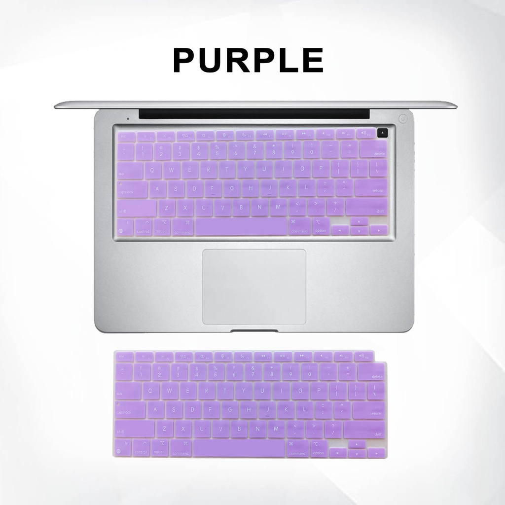 Keyboard Silicone Skin Protector Waterproof Silikon Pelindung Keyboard Macbook Air Pro 13 14 16 2017 2018 2019 2020 2021 A1932 A2179 A2337 A1706 A1708 A1989 A2159 A2251 A2289 A2338 2442 2485 A2141 A2289 A2251 Polos Warna Biru Ungu Merah Abu Murah Lentur