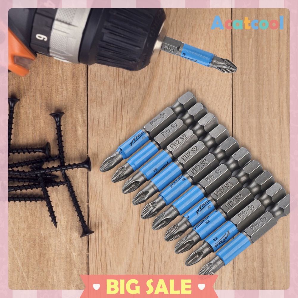 50mm PH2 S2 Cross Bit Drill Head Anti Slip Hex Shank Screwdriver Drill Bit