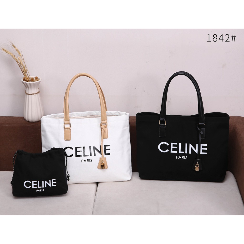 TAS WANITA-TAS IMPORT-  Celine Canvas Tote #1842