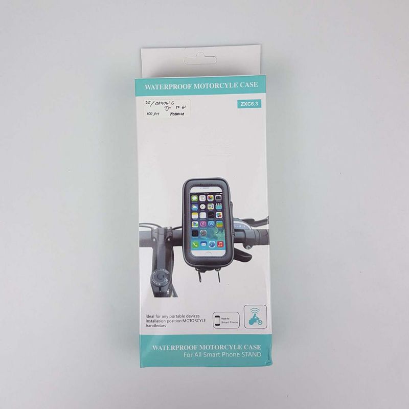 Universal Bike Mount with Waterproof Case for Smartphone 5.5-6 Inch - ST08 - Black