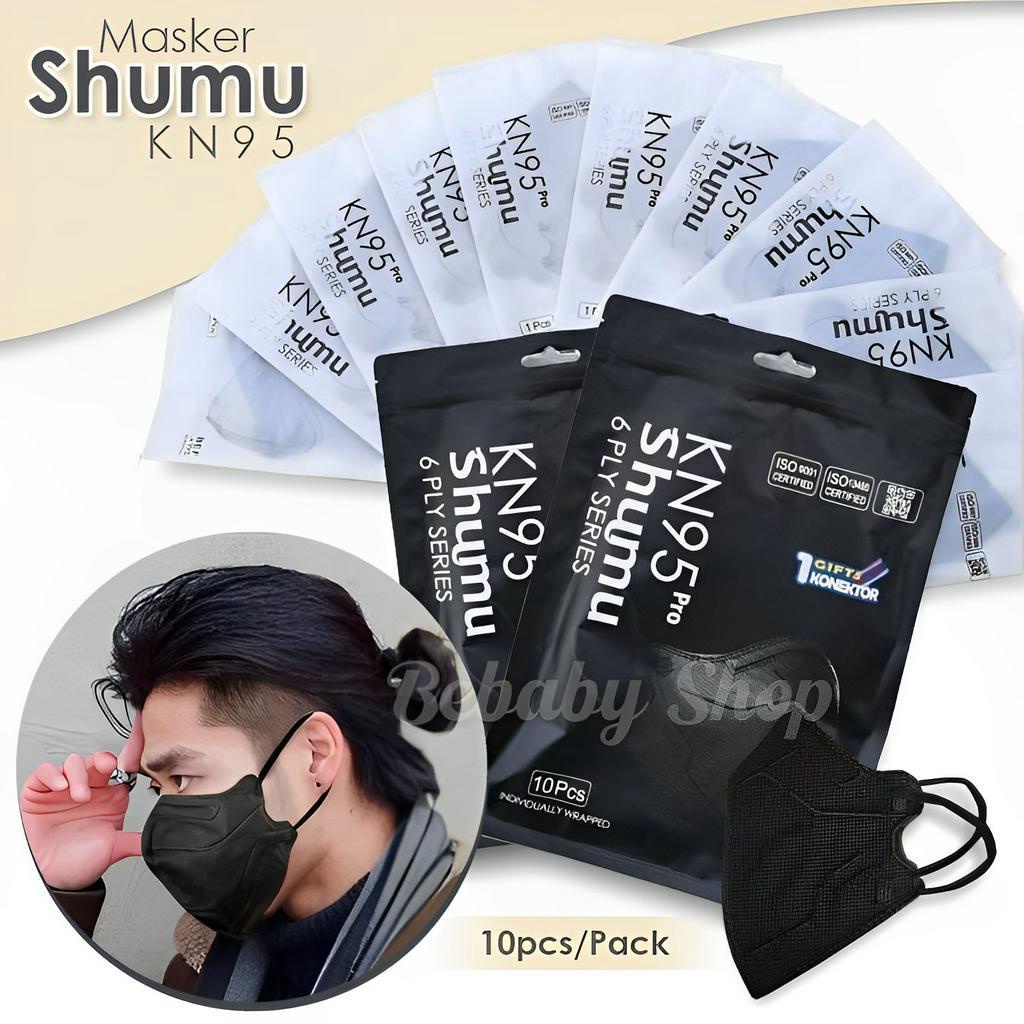 Masker KN95 Shumu Pro 6 Ply 1 Pack isi 10pc Hitam King mask Isi 20pc Putih