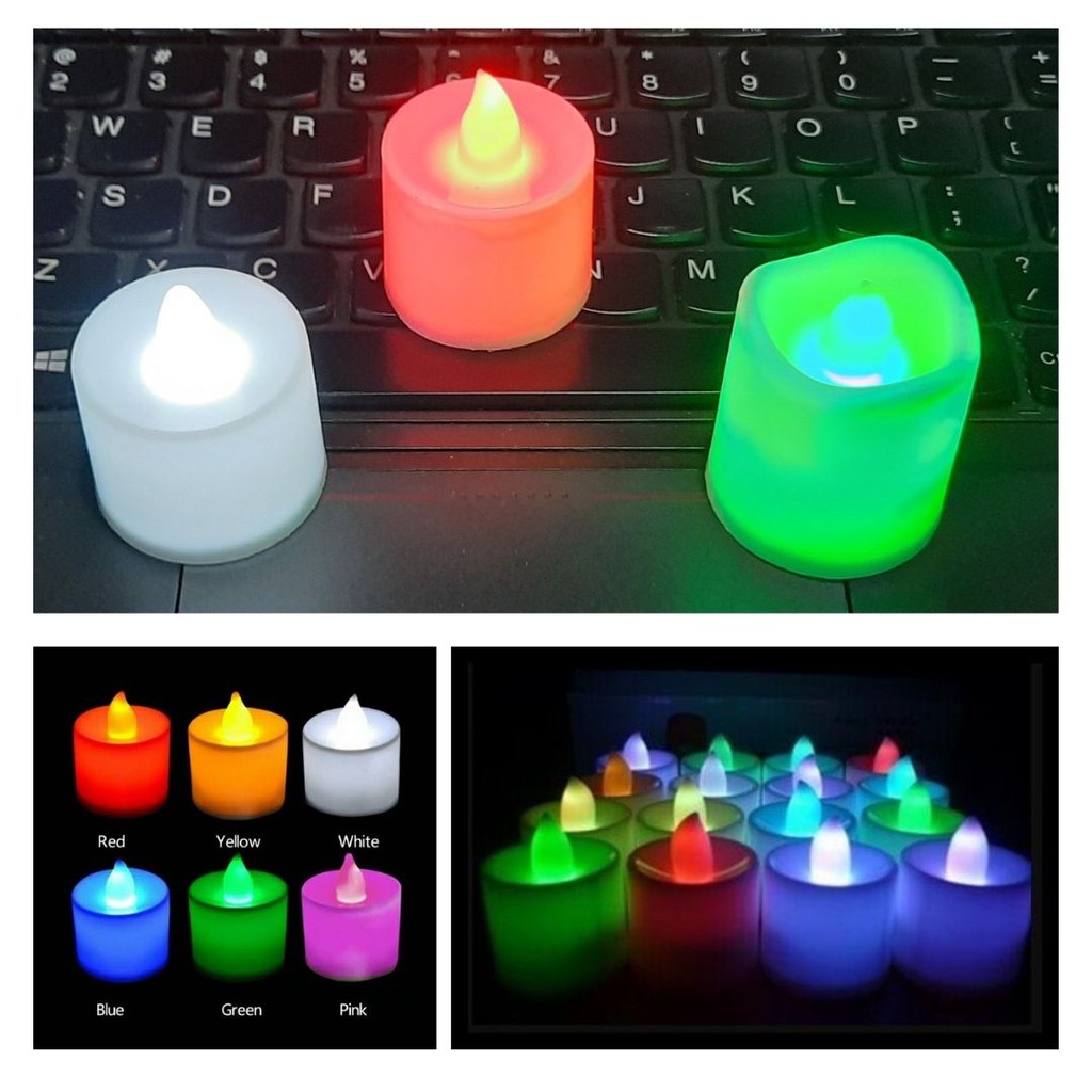 Lampu Lilin Elektrik LED Candle Lamp Tanpa Api Multiwarna 113116