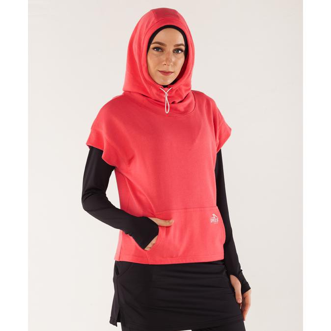 Pengiriman Cepat JAKET OLAHRAGA WANITA SPECS RUE HIJAB SCUBA HOODIE (W) - PEACH - S ON SALE