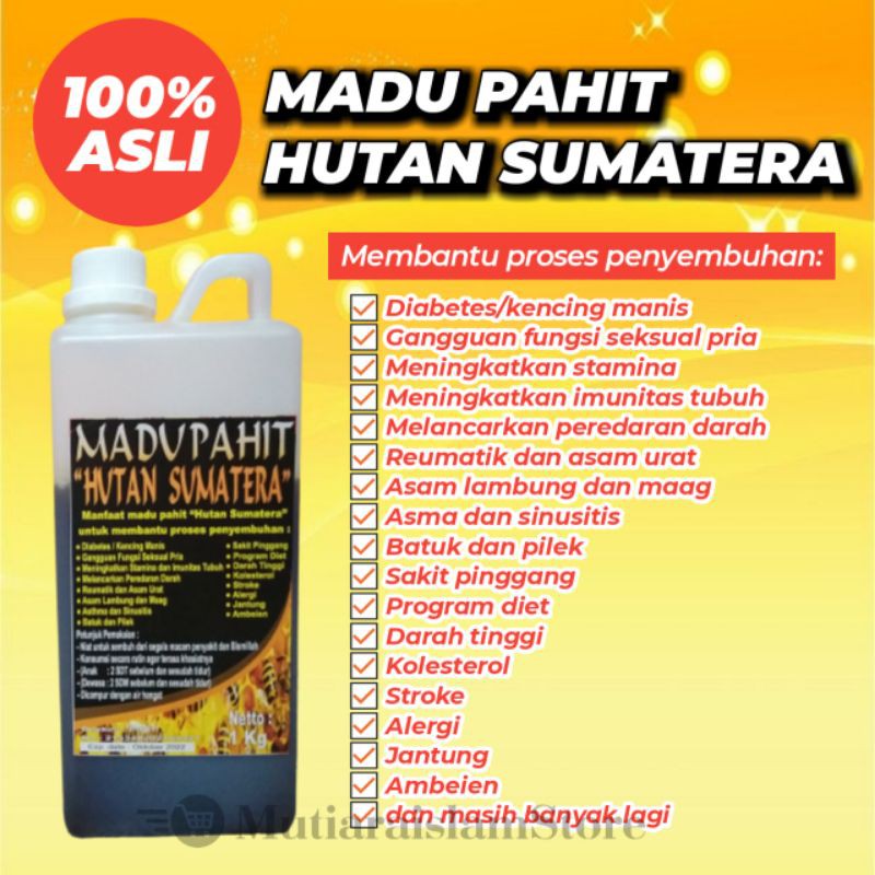 

Madu Pahit Hutan Sumatera Sejuta Khasiat Netto 1 Kg