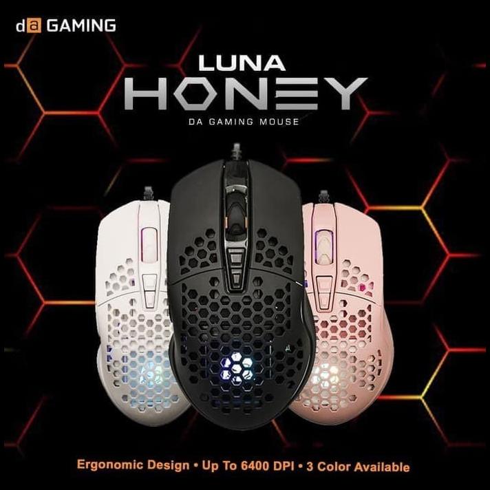Digital Alliance Luna Honey Black - Mouse Gaming Da Garansi Resmi