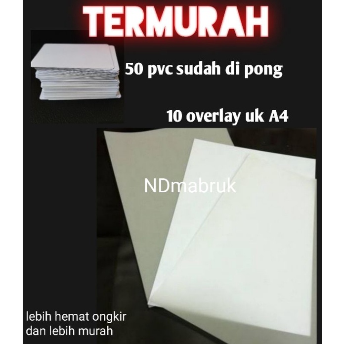 

Kertas pvc id card sudah di plong 50 pcs id card