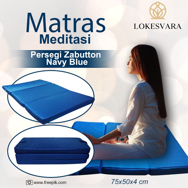 Matras/Bantal/Alas Meditasi (Bantal Doa) Persegi Zabutton Navy Blue